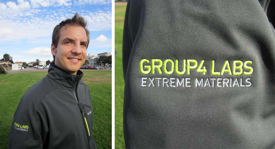Branded corporate jacket for men in dark gray