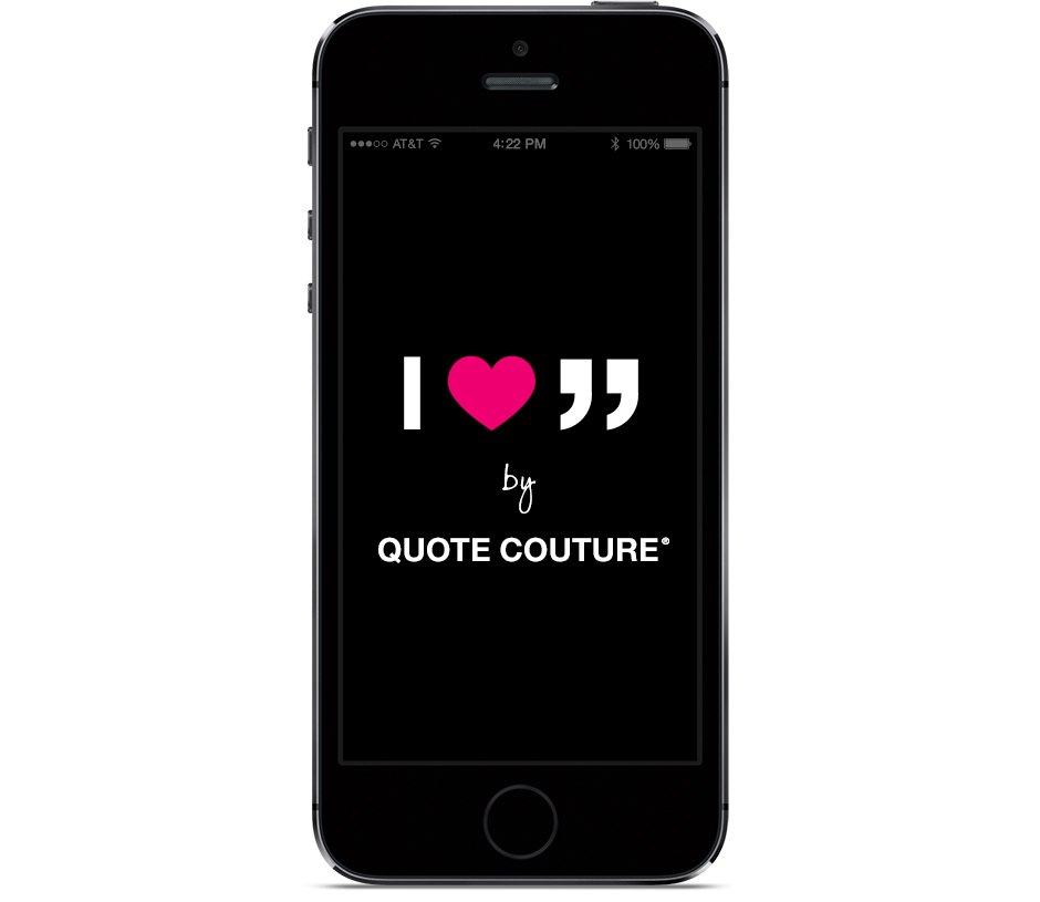 iPhone app design: Quote Couture mCommerce app splash screen