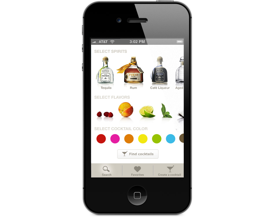 iPhone app design: The cocktail search screen