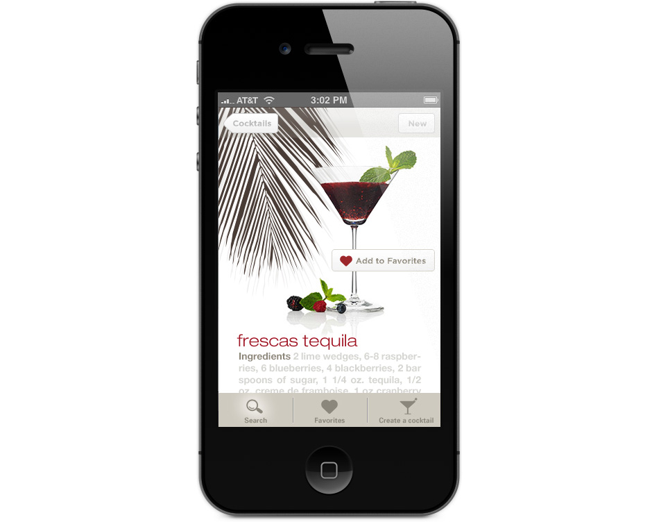iPhone app design: The cocktail screen